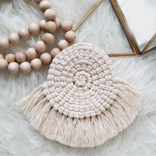 Fashion Northern Europe Macrame Cup Pad Tablecloth Table Mat Pure Handmade Cotton Braid Non-slip Insulation Mats For Kitchen
