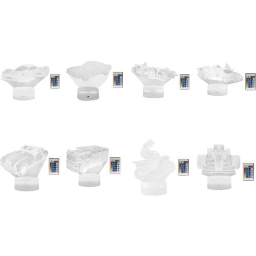 Creative 3D Illusion Racecar Light Color Changing Nightlight Lamp Ornaments