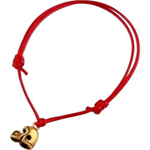 Hot ! 20 Pcs Antique Gold Zinc Alloy 3D Small Football Helmet Charms Red String Good Luck Adjustable Bracelets B-29