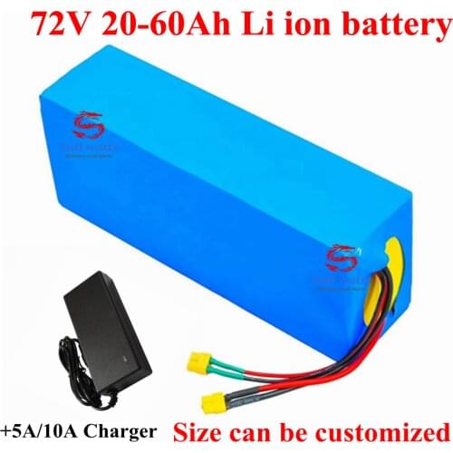 72V 20Ah 30Ah 40Ah 50Ah Ebike li-ion battery Pack with BMS for 72V1000W 2000W to 5000W ebike motorcycle motor batterys