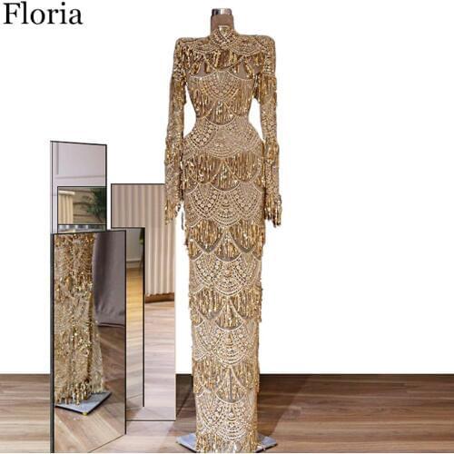 Muslim Long Formal Celebrity Dress Mermaid Special Arabic Evening Dress Middle East Red Carpet Runaway Ceremony Gowns Vestidos