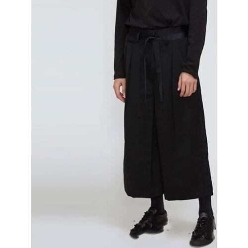 New mens clothing Hair Stylist DJ Fashion Hip hop Loose casual Wide Leg Pants Culotte plus size costumes