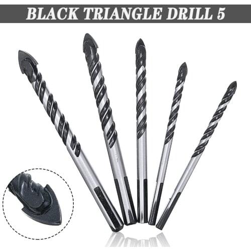 5pcs Hard Metal Ceramic Drills Bits Set 6/8/10/12mm for Wall Glass Tile Porcelain Marble Glass Punching Hole Saw Drilling Bit