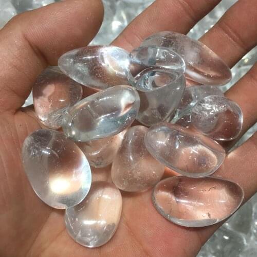 Natural clear quartz crystal Tumbled Stone Polished transparent quartz stone