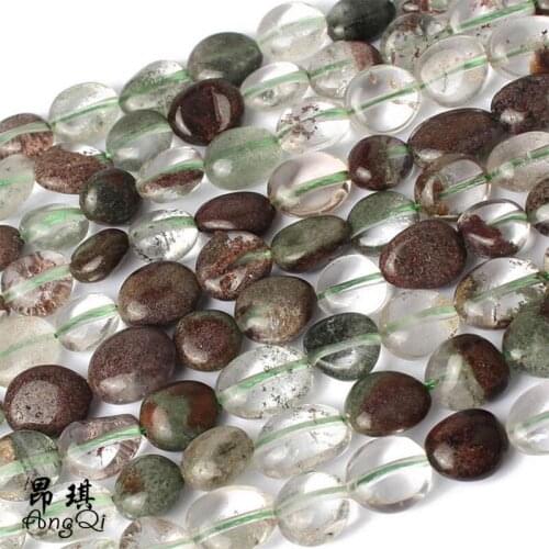 New Natural Irregular Genuine Green Phantom Quartz Loose Stone Beads For Jewelry Making DIY Bracelets Necklace 15"inches 6-8mm