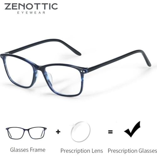 ZENOTTIC Acetate Prescription Progressive Glasses Women Anti Blue Light Photochromic Spectacle Frame Optical Myopia Eyeglasses