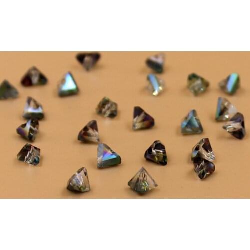 Wholesale 6mm 100pcs Triangle Austria Crystal Beads For Jewelry Making DIY Handmade Bracelet