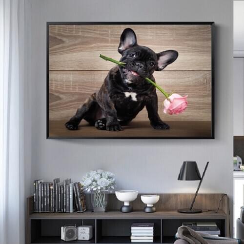 Cute Dog Modern French Bulldog Animals Poster And Dalmatian Canvas Painting Print Picture Home Wall Art Decoration Wall Sticker