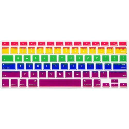 Rainbow Ultrathin Notebook Rainbow Silicone Keyboard Cover Skin for MacBook Pro 13 15 17 A1278 A1398 USA Standard
