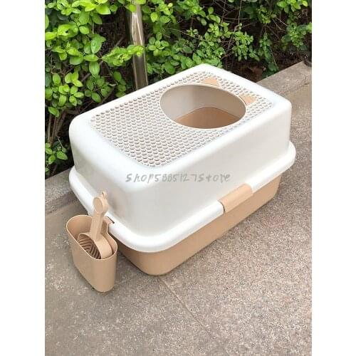 Cat Litter Basin Fully Enclosed Deodorization And Anti Splashing Extra Large Top In Small Articles Cat Excrement Basin Kitten To