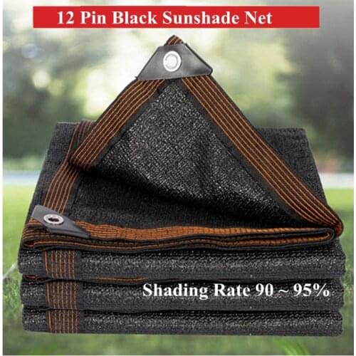 12 Pin Thickened Anti-UV HDPE Shading Net Greenhouse Succulent Plant Sunshade Net Outdoor Swimming Pool Cover Home Sun Shade Net