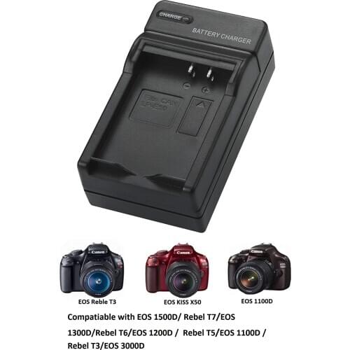 Replacement Camera Battery Charge for Canon LP-E10,EOS Rebl T7,T6,T5,T3,T100,4000D,3000D,2000D,1500D,1300D,1200D,1100D Camera
