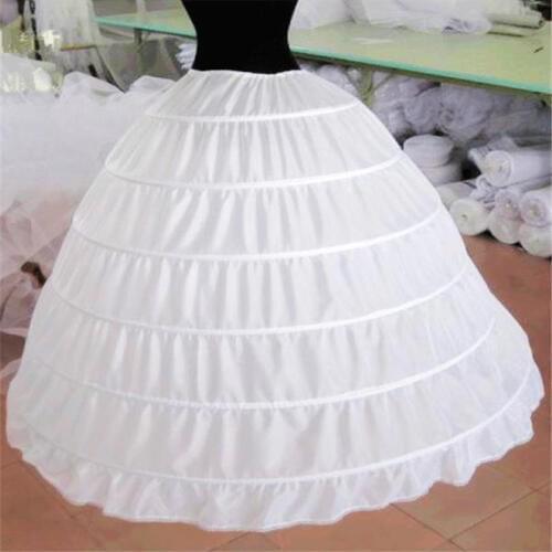 Bridal Wedding Dress Underskirt Ball Gown 6-Hoop Full Crinoline Petticoat-US