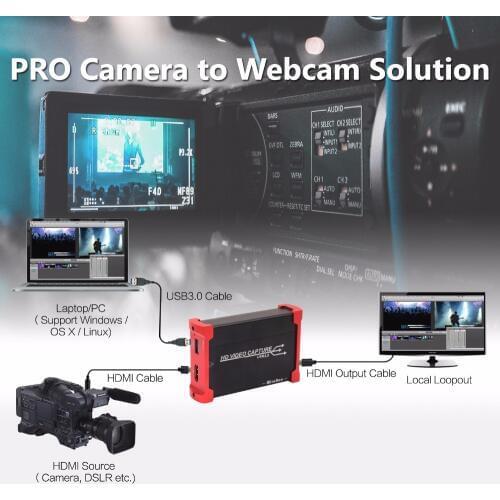 MiraBox USB 3.0 HDMI Game Capture Card Device With HDMI Loop-out Support Windows 7 8 10 Linux Max OS Youtube OBS Twitch