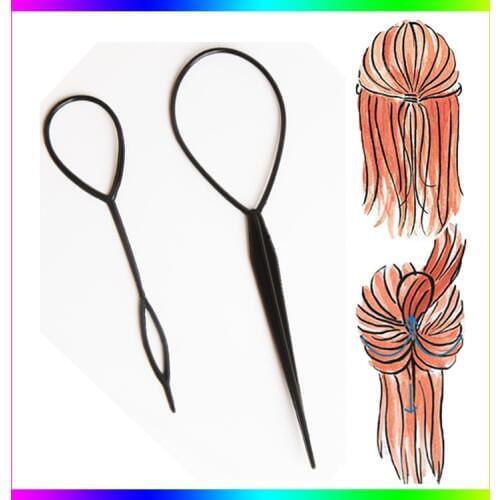 2pcs/lot Magic Hair Style Tool Tail Hair Braid Ponytail Styling Maker Clip Tool Black