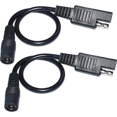 2pcs SAE Plug to DC 5.5mm x 2.1mm Female 9.4in/24cm Adapter Cable for Automotive ConnectorAdapter for Automotive RV Solar Panel