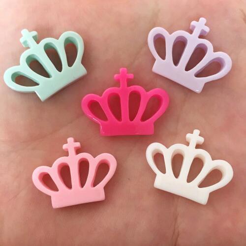 20pcs 17mm*22mm Mix Cute Resin Lacquer Crown Flatback Stone Child Scrapbook Wedding DIY F400*2
