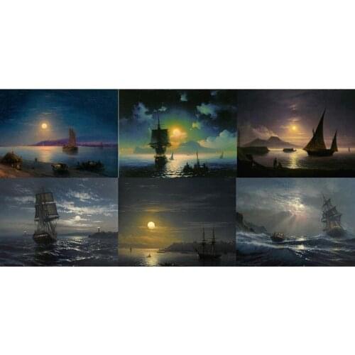 5D DIY Diamond Painting "Sea Sailing Ship" Rhinestone Embroidery Exquisite Home Handmade Decorative Cross Stitch GJ160