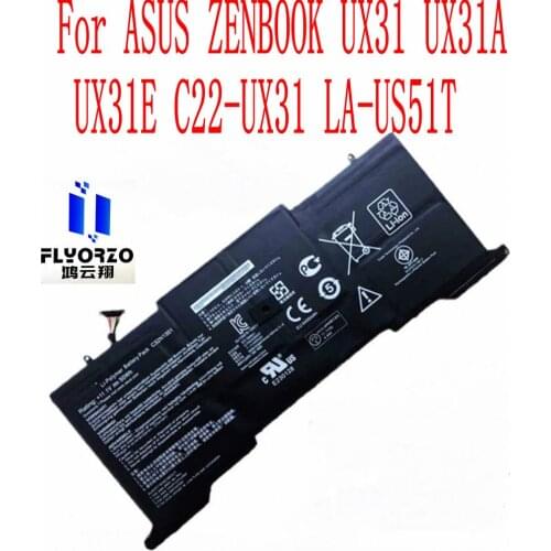100% New High Quality 11.1V 50Wh C32N1301Battery For ASUS ZENBOOK UX31 UX31A UX31E C22-UX31 LA-US51T Laptop