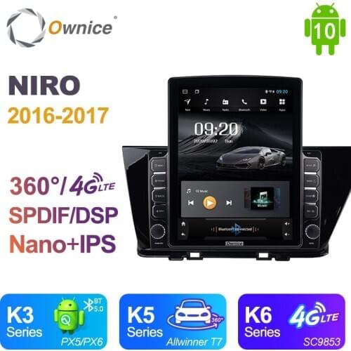 Nano Vertical Ownice Android 10.0 Car Radio 2din for Kia NIRO 2016 - 2017 Car Auto Audio Video System Unit SPDIF 4G LTE 360