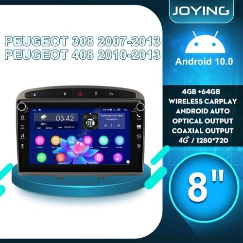 Android 10 Car Radio Stereo GPS Navigation 8"Head Unit Cam Dash OBD2 For Peugeot 308 2007 2013 For Peugeot 408 2010 2013 Carplay