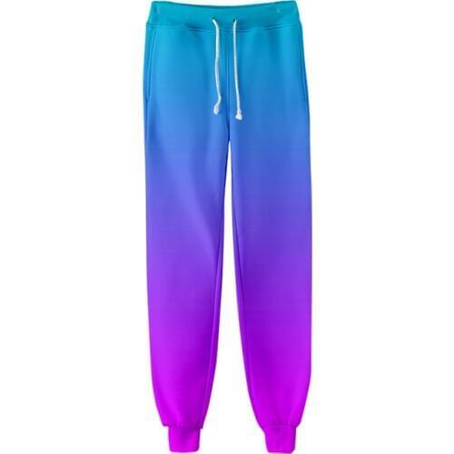 Plus Size Colourful Gradient Costume 3d Jogger Harem Pant Men Women Long Loose Trousers Rainbow Cool 3D Fitness Pants Sweatpants