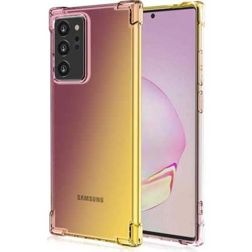 100pcs Air Cushion Corner Case Gradient Colorful Soft TPU Shockproof Cover For Samsung Galaxy S21 Plus S20 FE Lite Note 20 Ultra