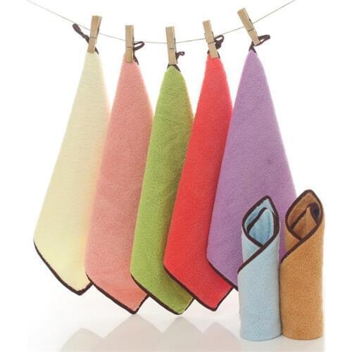 Clean Hearting Hanging Hand Towels Water Absorption Cloth Dishcloths Soft Coral Velvet Bathroom Kitchen Travel Home Textile Gift