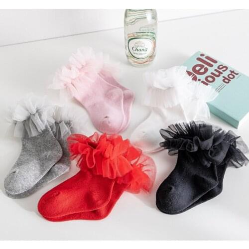 Kids Girl Lace Socks Bitter Fleabane Gauze Ballet Latin Dancing Princess Socks Baby Girl White Socks Tutu Sokken