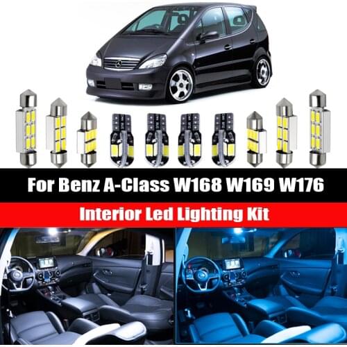 For 1997-2018 Mercedes Benz A-Class W168 W169 W176 Canbus Interior LED Bulbs Dome Map Reading Trunk Vanity Mirror Light Kit