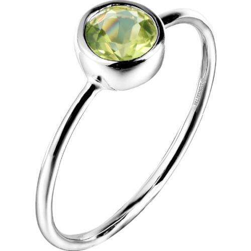 DORMITH real 925 sterling silver rings natural peridot rings gemstone rings for women jewelry