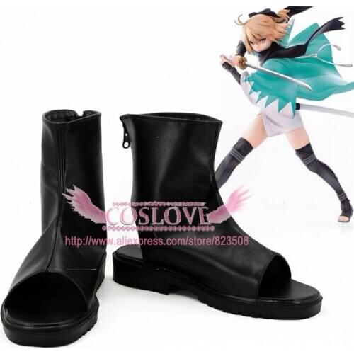 FGO Fate Grand Order Saber Okita Souji Black Cosplay Shoes Boots CosplayLove For Halloween Christmas Party