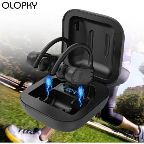 Fitness Wireless Bluetooth Earphone LED Display Sports Headphone V5.0 True Stereo HIFI Waterproof Earbuds Bluetooth TWS Headset