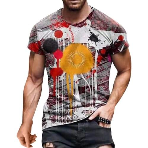 Summer Casual 3d Graffiti Printed T Shirt For Men Short Sleeve O Neck Vogue Top Harajuku Casual Graphic Tees Man Футболка #3
