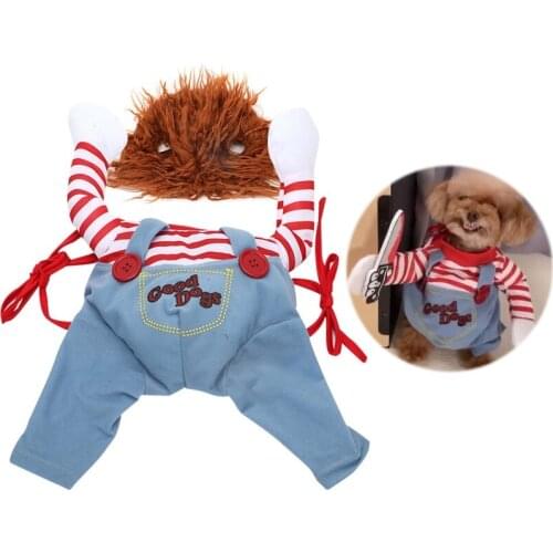 Deadly Doll Halloween Scary Dog Costumes Funny Pet Adjustable Cosplay Clothes 896B