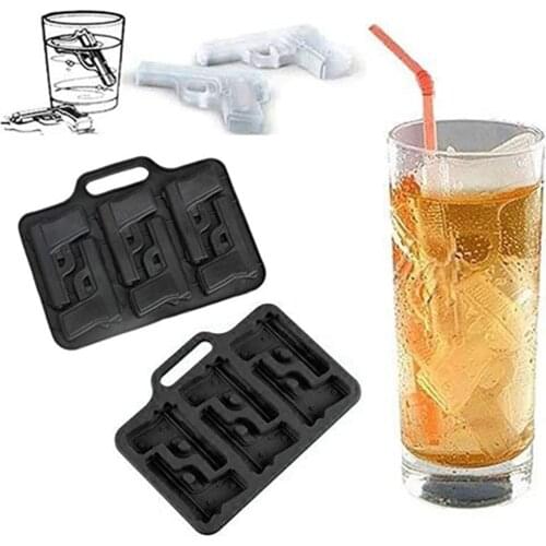 Whiskey Wine Ice Cream Tool Gun Bullet Skull Ice Cube Maker DIY Bullet Ice Cube Tray Chocolate Mold Home Bar Accessories