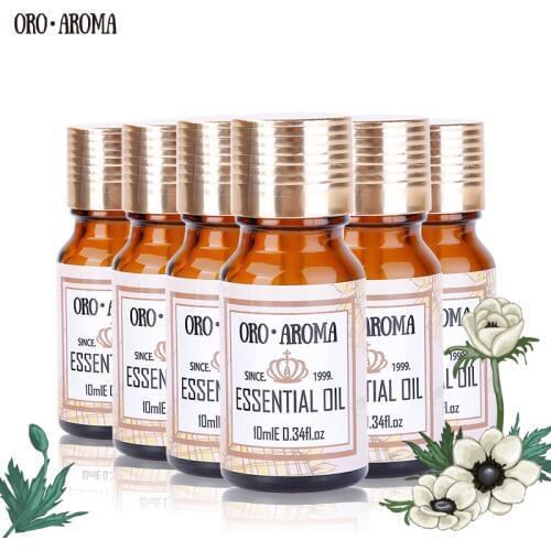 Famous brand oroaroma Eucalyptus Orange lemon grass Lily Osmanthus Ylang Ylang Essential Oils Pack Aromatherapy Spa Bath 10ml*6