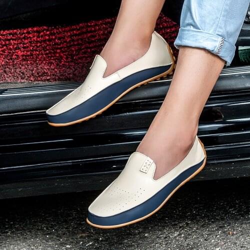 Large Size 47 Summer Leather Men Shoes 2021 Women Men Light Casual Comfortable Soft Sole Flat Shoes Sneakers Driving Shoes