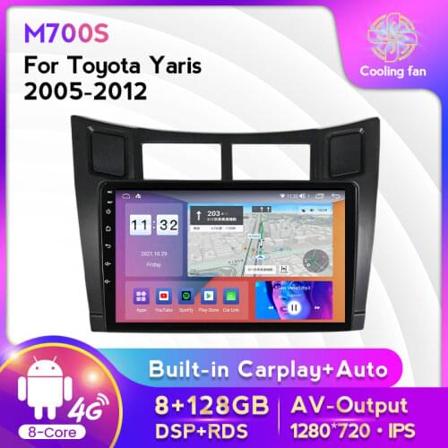 MEKEDE IPS 2.5D Screen Voice Control Car Multimedia Player For Toyota Yaris 2005-2012 Support Carplay DVR Wifi Headunit 4G LTE