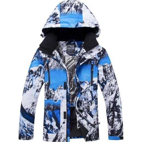 Men Ski Jacket Thermal Waterproof Windproof Hooded Winter Jacket Male Outdoor Sports Warm Breathable Snowboard Snowmobile Jacket