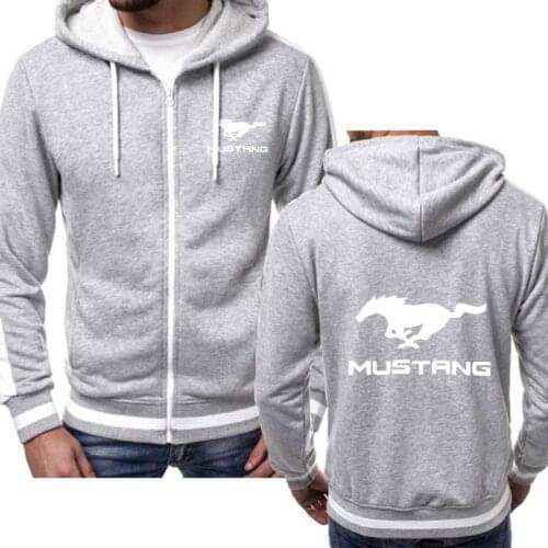 Mens hoodie Mustang Car Logo printing Sweatshirt Spring Autumn Fashion Men Hoodie high quality cotton Mens jacket Sweatshirt
