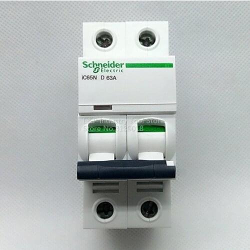 New Authentic Schneider Telemecanique IC65N 2P D63A A9F19263 Vacuum Mini Circuit Breaker MCB Acti 9 Type D