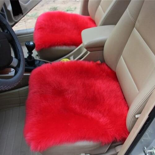 New Sheepskin Seat Cover Car Seat Wool Cushion Pad 18X18" Winter Soft Warm Front Seat Covers for Home Office Automobile Chair