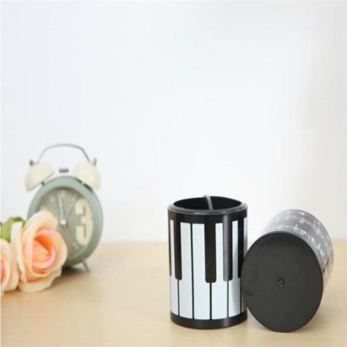 NEW Musical Note Plastic Pen Holder Piano Pattern Storage Box Multifunctional Desktop Stationery