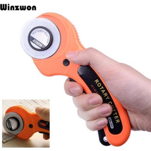 45MM DIY Rotary Cutter Knife Safety Blade Fabric Cutter Leather Craft Patchwork Sewing Quilting Fabric Cutting Leathercraft Tool