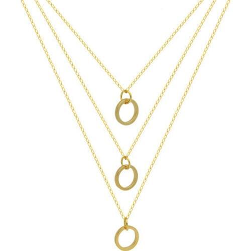 Wholesale Fashion Hot Sale Punk Collar Chain 3 layer necklaces Charms colgantes mujer collares largos pendants for friends