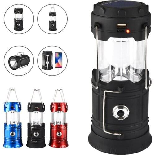 Portable AA Battery Powered Camping Tent Light Flame Lamp Lantern Flashlight Retractable Emergency lighting Camping Light