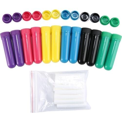 10pcs/lot Essential Oil Aromatherapy Blank Nasal Inhaler Tubes (10 Complete Sticks), Color Random Blank Nasal Containers
