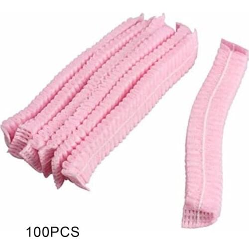 100Pcs Disposable Hat Round Non-Woven Headgear Dust-Proof Chef Food Factory Workshop Anti-Hair Fall Cap