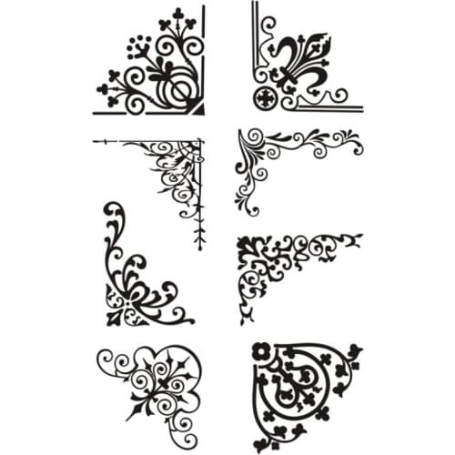 Flourish corner wood stamp sheet cling rubber stamp for scrapbooking diy photo frame corner stamps